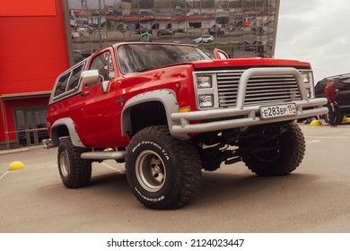 Novosibirsk city, Russia - May 19, 2019: classic big american suv Chevrolet K5 Blazer at the local meeting of american cars' owners