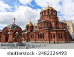 Novosibirsk, Novosibirsk region, Russian Federation - May 31, 2024. Alexander Nevsky Cathedral on Krasny Prospekt