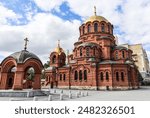 Novosibirsk, Novosibirsk region, Russian Federation - May 31, 2024. Alexander Nevsky Cathedral on Krasny Prospekt