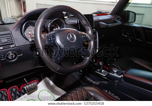 Novosibirsk Russia 04122019 Interior Car Mercedes Stock