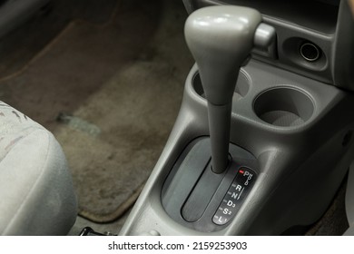 Novosibirsk, Russia -February 10, 2022:  Mazda Demio, Manual Gearbox Handle In The Car