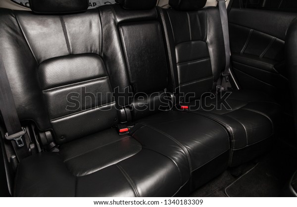 Novosibirsk, Russia - March 15, 2019: \
Nissan Murano,close-up of the rear seats. Photography of a modern\
car on a parking in\
Novosibirsk\
\
