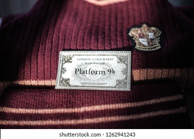 Novosibirsk,Russia- December 20,2018: Hogwarts Map, Ticket For Hogwarts Express. Harry Potter Magic Things.