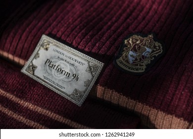 Novosibirsk,Russia- December 20,2018: Hogwarts Map, Ticket For Hogwarts Express. Harry Potter Magic Things.