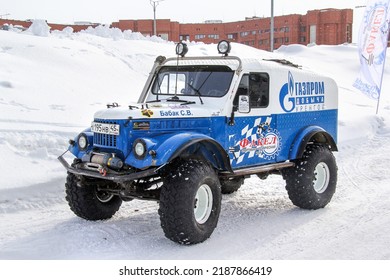 Novyy Urengoy, Russia - April 12, 2014: Classic Offroad Car GAZ-69 In The City Street.