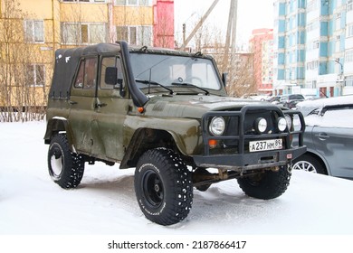 Novyy Urengoy, Russia - March 20, 2016: Offroad Vehicle UAZ-31512 In The City Street.