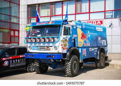 Novyy Urengoy, Russia - May 14, 2016: Former Paris - Dakar Rally Truck Kamaz 4911 Extreme In The City Street.