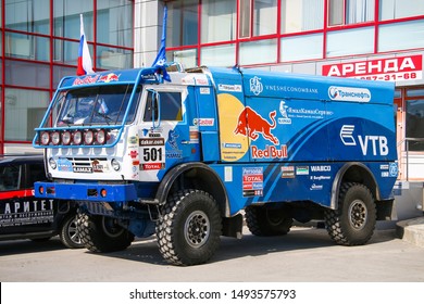 Novyy Urengoy, Russia - May 14, 2016: Former Paris - Dakar Rally Truck Kamaz 4911 Extreme In The City Street.