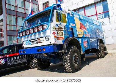 Novyy Urengoy, Russia - May 14, 2016: Former Paris - Dakar Rally Truck Kamaz 4911 Extreme In The City Street.