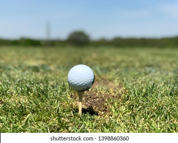 Now On Tee Golf Ball Resting Stock Photo 1398860360 | Shutterstock