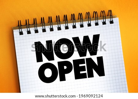 Now Open text quote on notepad, concept background