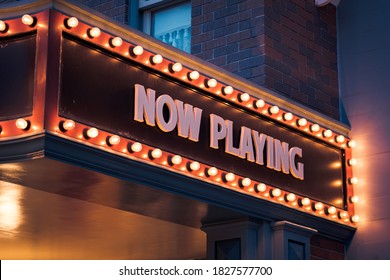 "Now Playing" Vintage Marquee Bulbs light sign.