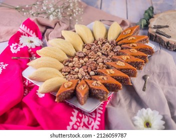 Nowruz holiday in Azerbaijan. Traditional sweets. 