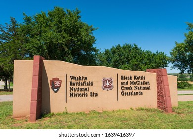 NPS Welcome Sign At Washita Battlefield National Historic Site