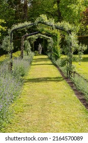 
Nr. Wooler, Northumberland, UK: May 29th, 2022: The Pergola At Lilburn Tower, A Mansion House Gardens Open Through The National Gardens Scheme.