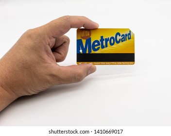 NTC Metro Card. Bangkok, Thailand. May 29, 2019 : NYC MTA Metrocard New York City Subway Train Isolated On White Background.