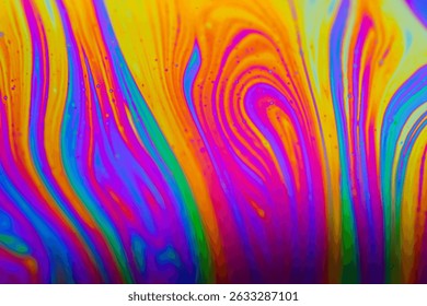 ntense abstract pattern on soap bubble surface macro