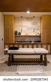 Nterior Of An Empty Modern Spa Massage Room.