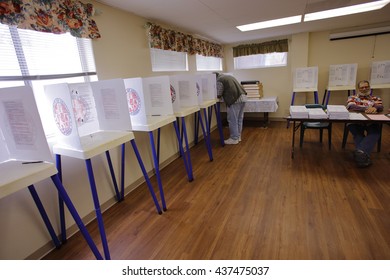 NTURA COUNTY, CA - JUNE 7, 2016 -- Ventura Polling Station for California primary Ventura County, California.