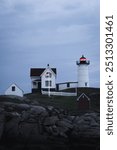 Nubble Lighthouse off the coast of York, Maine.