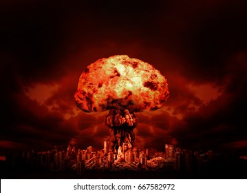 Nuclear explosion in city
