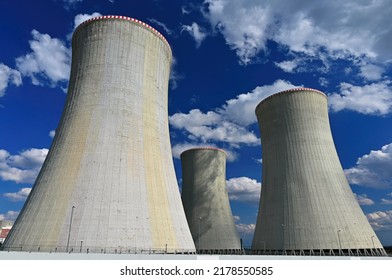 Nuclear power plant. Concept for industry and technology - energy crisis. Increasing energy prices - Russia's war on Ukraine. Dukovany - Czech Republic.