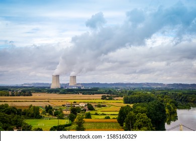 Nuclear Power Plant and landscape. Auvillar, France