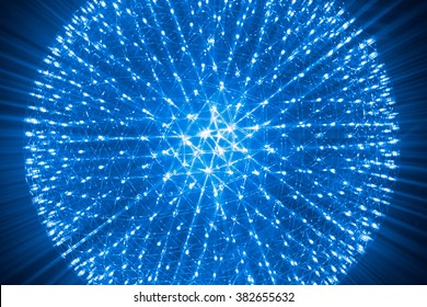 Nucleus of Atom Nuclear explode ray radiation light science abstract blur background.