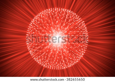 Nucleus of Atom Nuclear explode ray radiation light science abstract blur background.