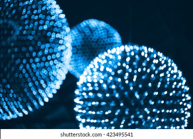 Nucleus, Atoms, Elements Or Molecules Light Science Abstract Blur Background.