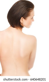 Nude Back Of Beautiful Woman With Short Hair