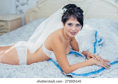 Nude Bride Striptease Beautiful Girl White Stock Photo Shutterstock