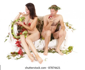 Nude Couple Original Sin Concept, Conflict And Jealousy