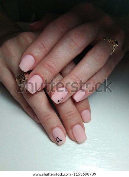 Nude Nails Design Covered Matte Top Stock Photo Edit Now