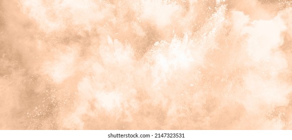 Nude Powder Background. Dispersion Of Dust. Nude Dust Explosion.