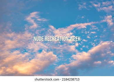 Nude Recreation Week Text World Holiday Stock Photo 2184238713