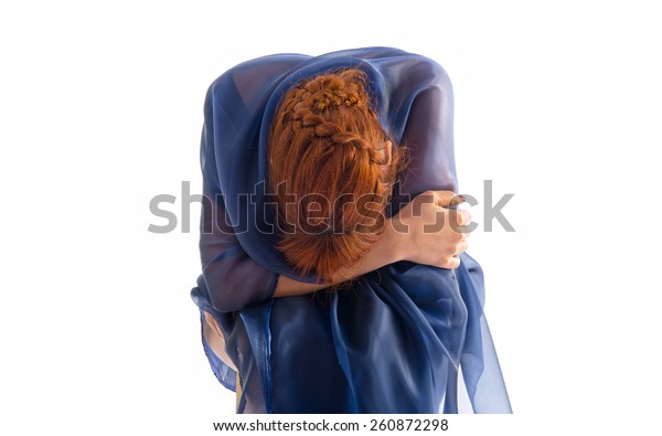 Nude Woman Blue Tissue Stock Photo Shutterstock