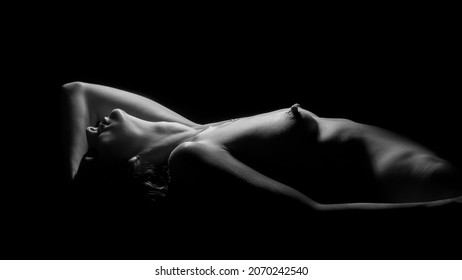 Nude Woman in Low Key black and white