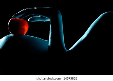 Nude Woman With Red Apple