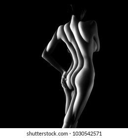 nude woman sexy Artistic black and white photo