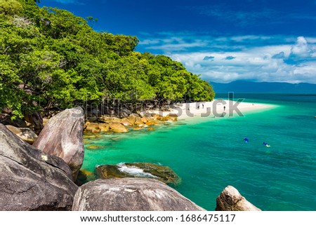 Nudey Beach on Fitzroy Island, Cairns area, Queensland, Australia, part of Great Barrier Reef.