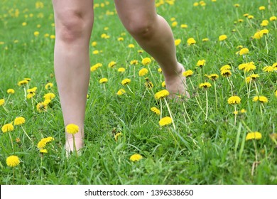 Стоковая фотография 1396338650: Nudism Naturism Barefoot Girl Runs On |  Shutterstock