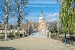 Nuestra Senora Del Prado Basilica Seen From A Park In The Town Of Talavera De La Reina, Toledo Province, Castilla La Mancha, Central Spain