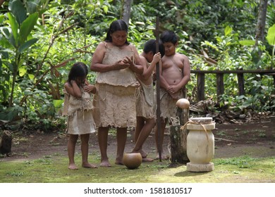 Nuevo Arenal, Costa Rica - March 15th 2017 : Indians Theater Show For Tourists