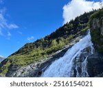 Nugget falls waterfall in Juneau Alaska.