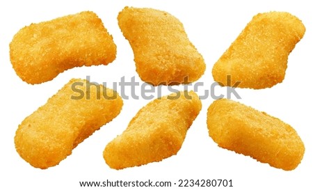 Nuggets isolated on white background, clipping path, full depth of field
