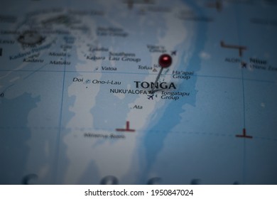 Nukualofa, Capital City Of Tonga Pinned On Geographical Map