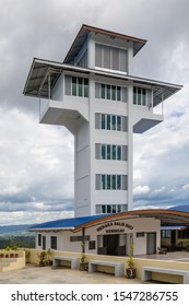 Nulu Sosopon, Keningau, Sabah, Malaysia - 21 November 2016: "Menara Salib Suci" or "Holy Cross Tower" on the Sosopon Hill; part of the Pilgrimage of the Holy Family Center "Pusat Ziara Keluarga Kudus"