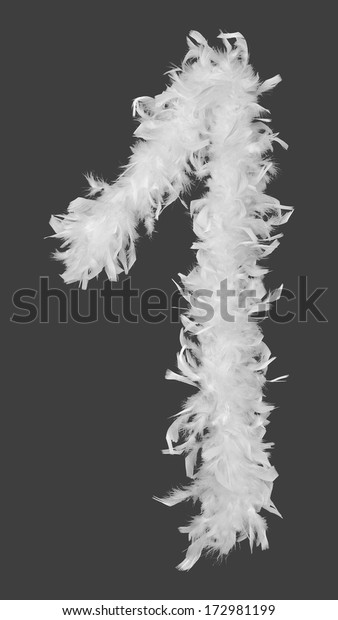 Number 1 made of feather boa\
