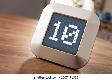 The Number 10 On A Digital Calendar, Thermostat Or Timer